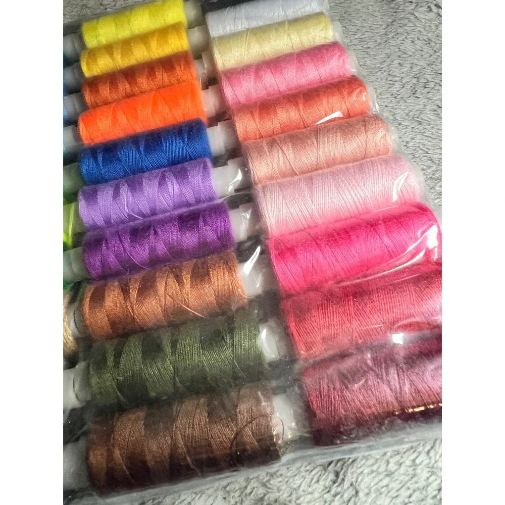 30 Spool Sewing Thread Set Assorted Rainbow Colors New Sealed Craft Supply